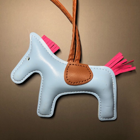 Oksiss Accessories - Vegan Leather Horse Bag Charm (Blue & Pink)